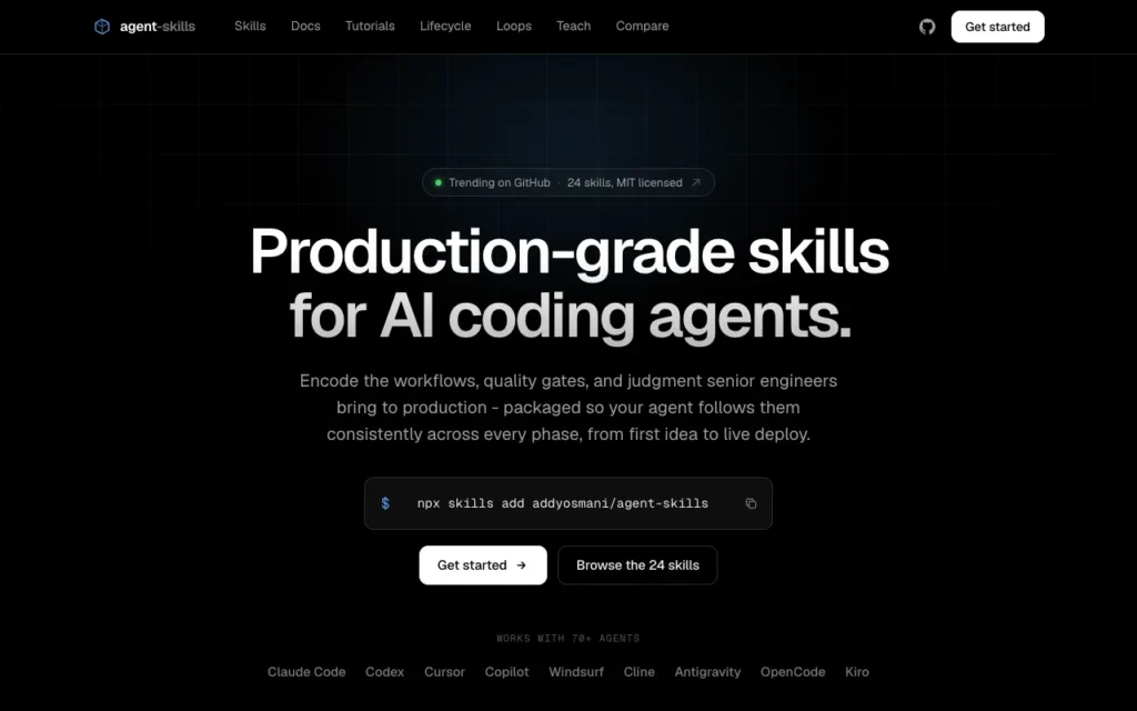 skills.addy.ie: Production-grade skills for AI coding agents