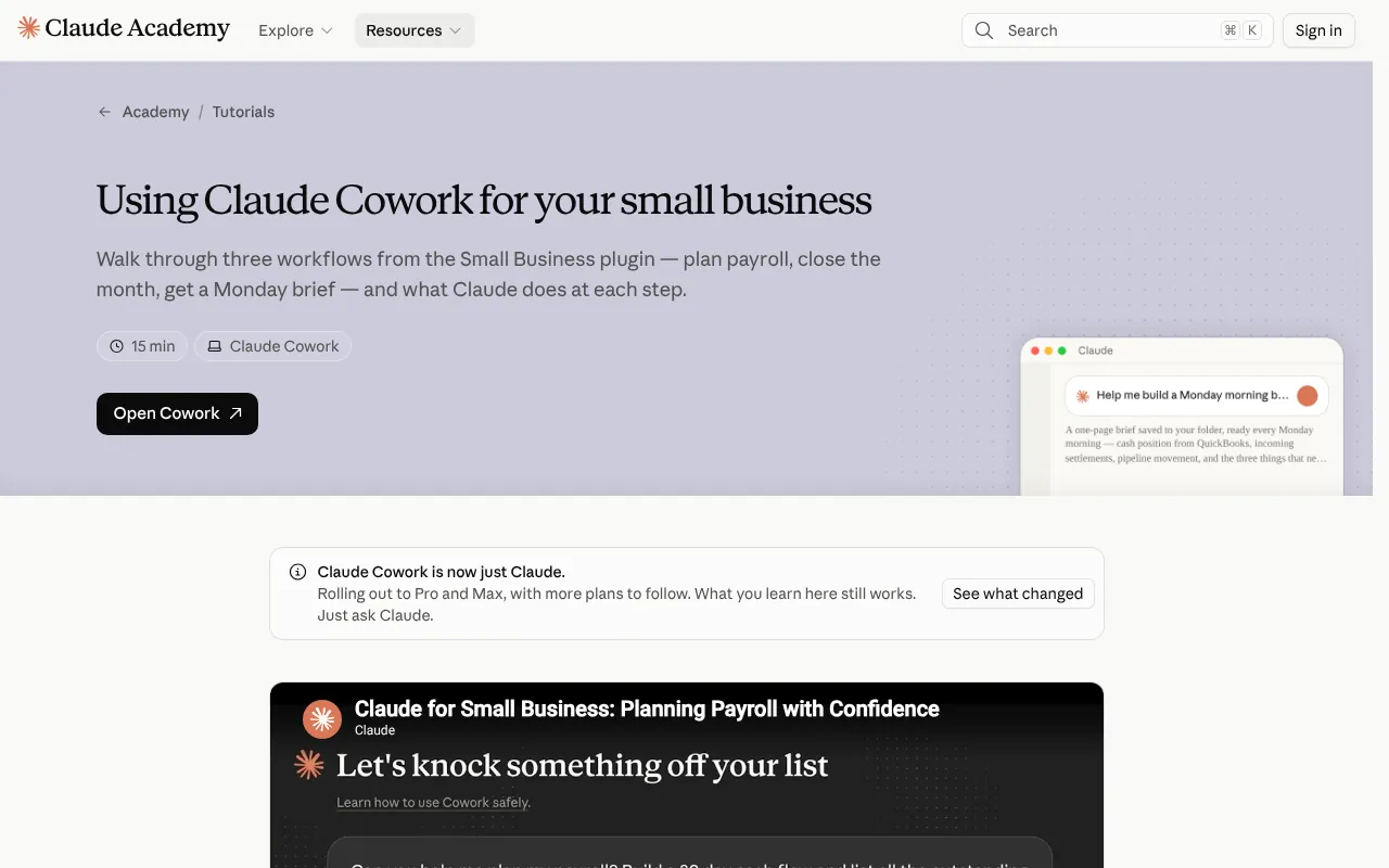 Claude Cowork interface, from its website