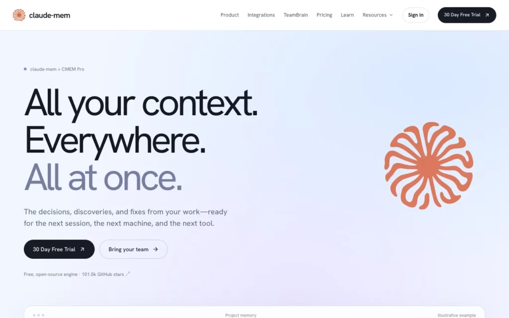 claude-mem.ai: All your context. Everywhere. All at once.