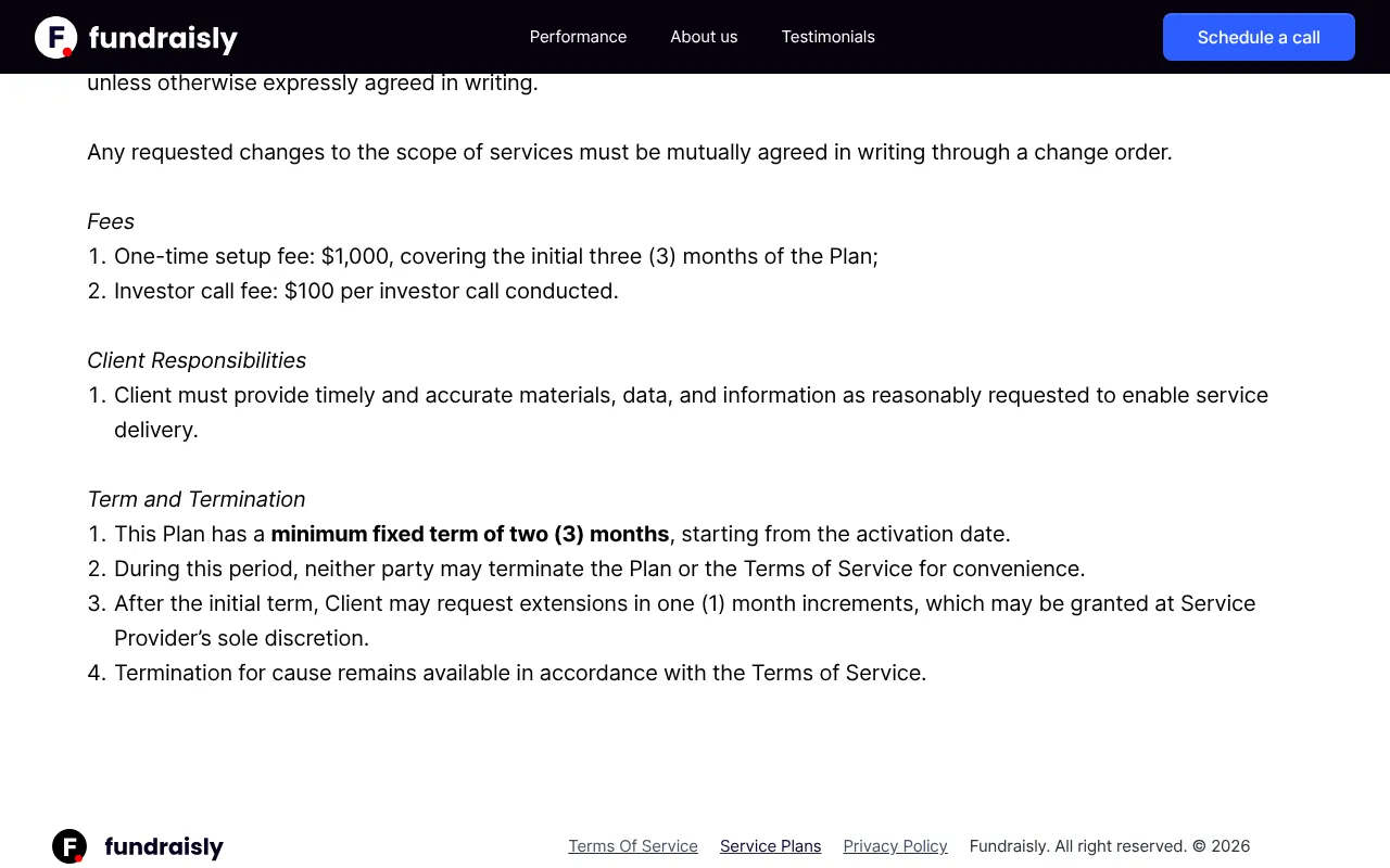 Fundraisly pricing page, October 2026