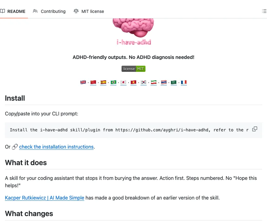 README for i-have-adhd: ADHD-friendly outputs, no ADHD diagnosis needed
