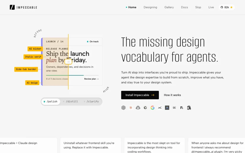 impeccable.style: The missing design vocabulary for agents