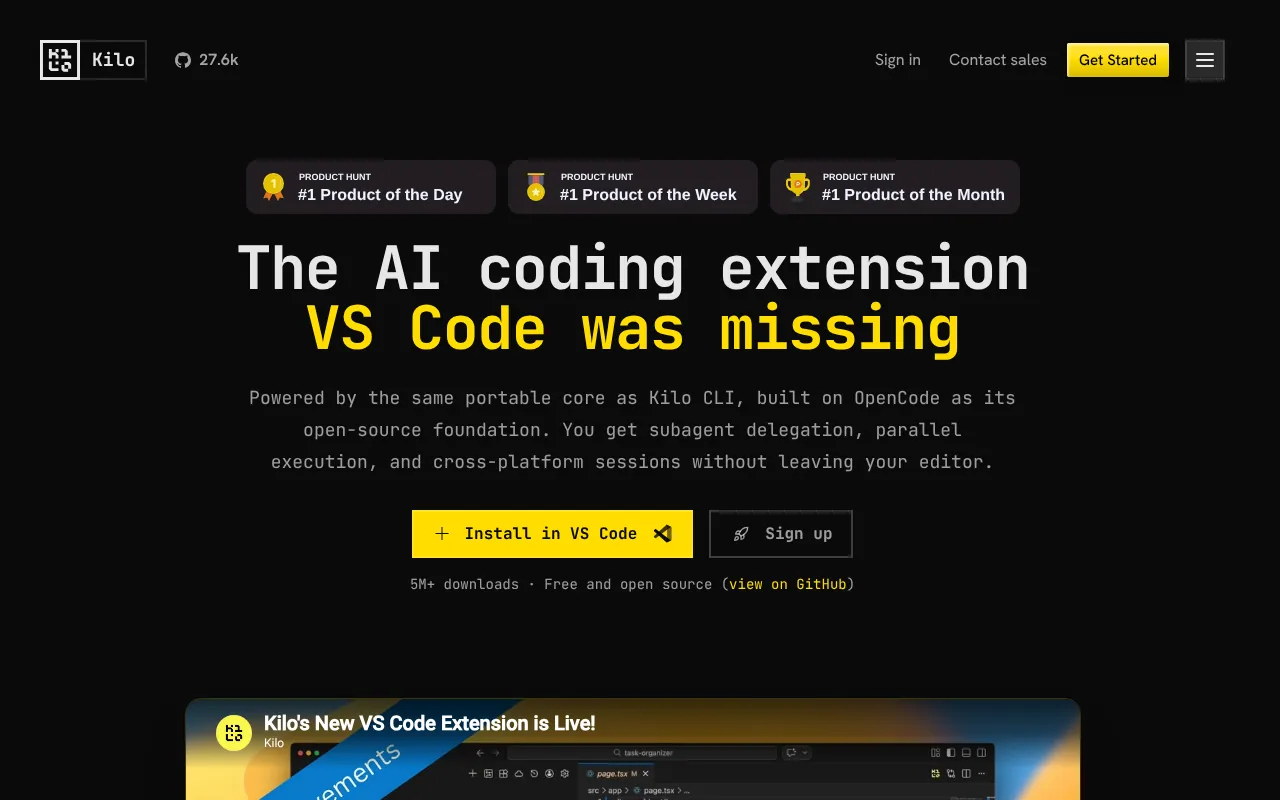 Kilo Code interface, from its website
