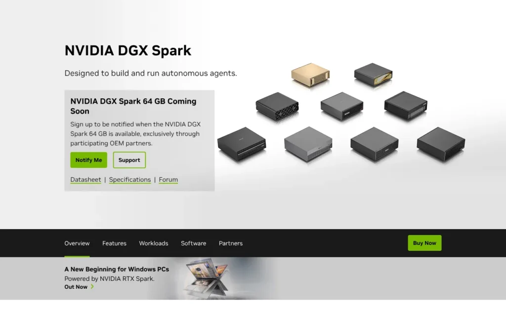 NVIDIA DGX Spark page on NVIDIA UK, October 2026