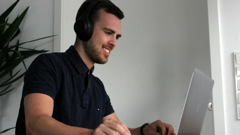 A man working on a laptop