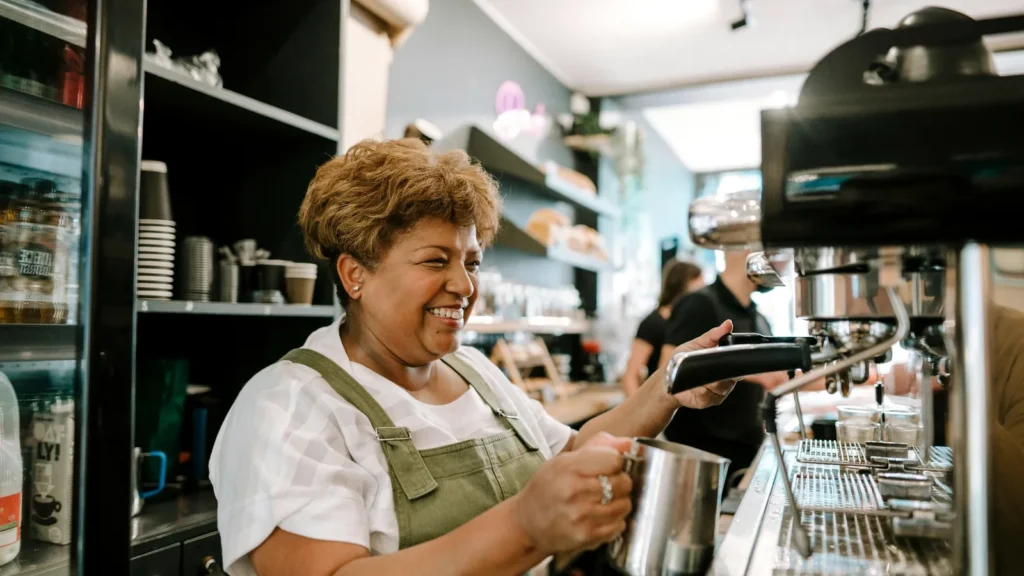 A small business owner at work in a kitchen